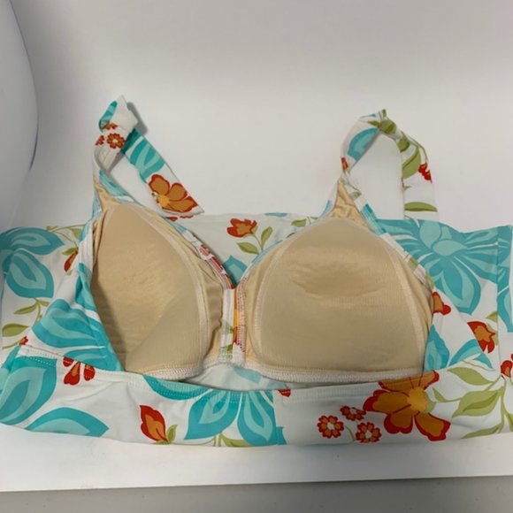 Lands' End Floral Tankini Top size 10 - Picture 2 of 3